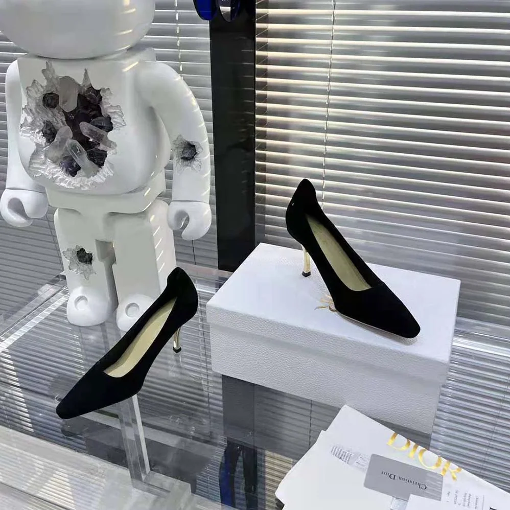 Dior D-Fame Pump Black Suede Calfskin for Women
