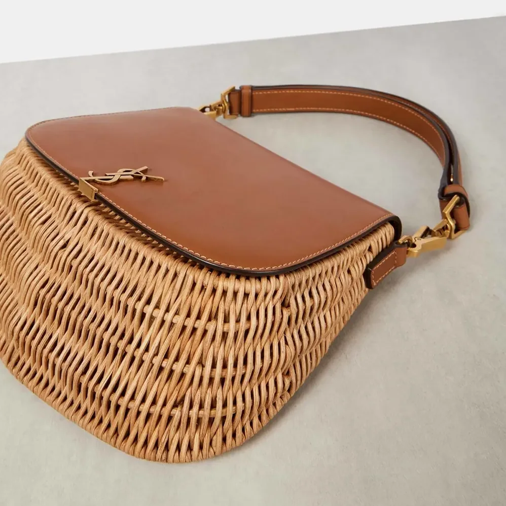 Saint Laurent YSL Mini Voltaire Top Handle Bag in Osier for Women