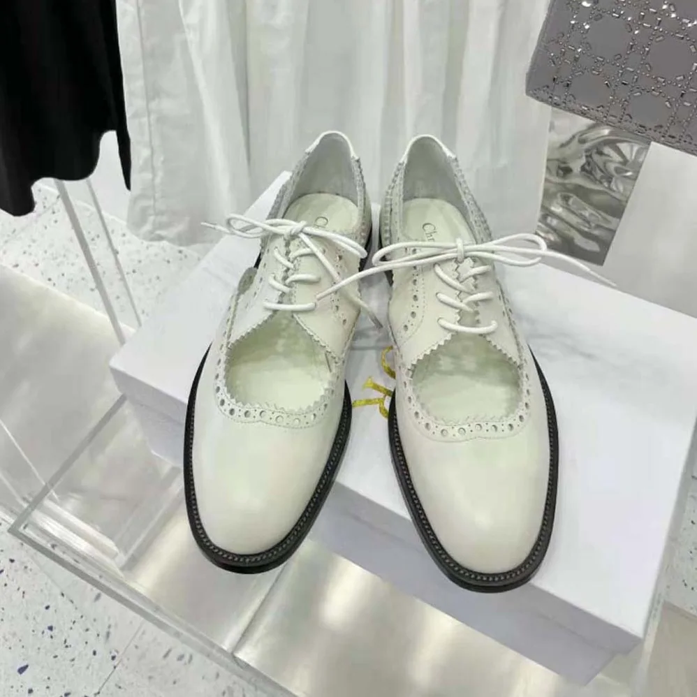 Dior Teddy-d Derby White Perforated Calfskin for Women