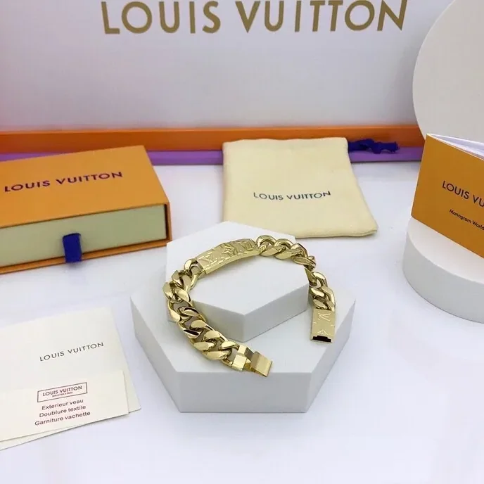 Louis Vuitton Monogram Chain Bracelet Gold Hardware