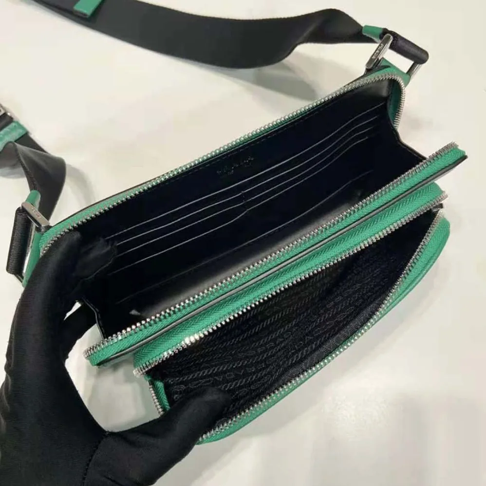 Prada Saffiano Leather Belt Bag for Men in Green