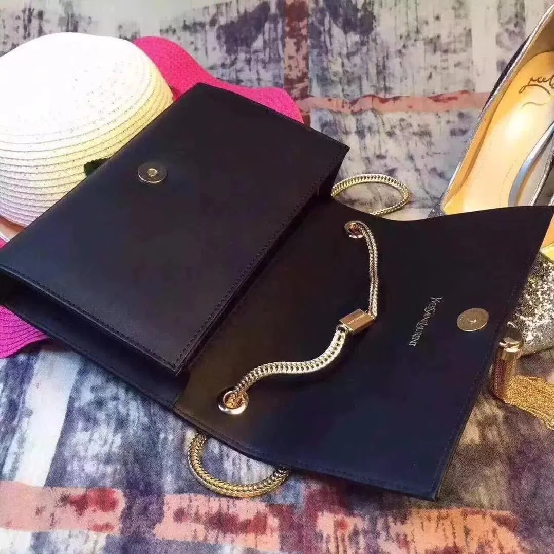 Saint Laurent YSL Medium Kate Tassel Chain Bag Calfskin Leather in Black