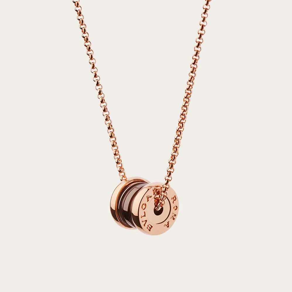 Bvlgari B.zero1 Necklace 18 KT Rose Gold Chain Pendant for Women Bvlgari B.zero1 Necklace 18 KT Rose Gold Chain Pendant for Women