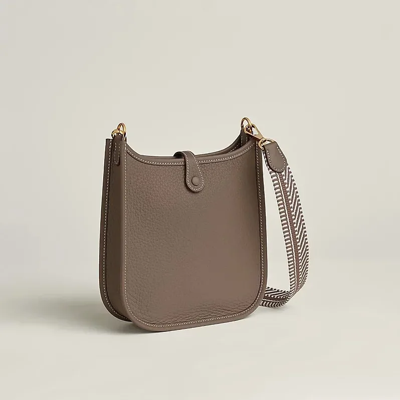 Hermes Evelyne 16 Amazone Shoulder Bag in Etoupe Gold Hardware