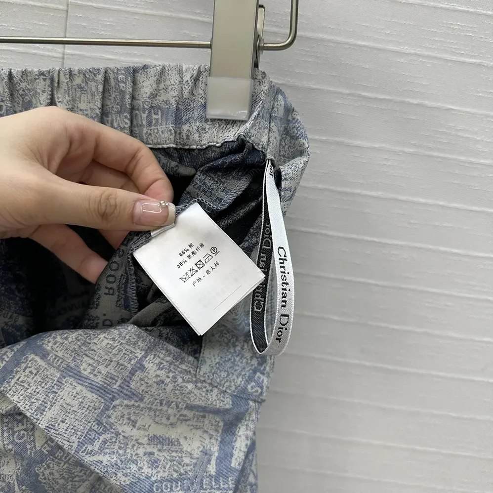 Dior Skort White and Chambray Blue Jacquard Technical Taffeta with Plan de Paris Motif for Women Dior Skort White and Chambray Blue Jacquard Technical Taffeta with Plan de Paris Motif for Women