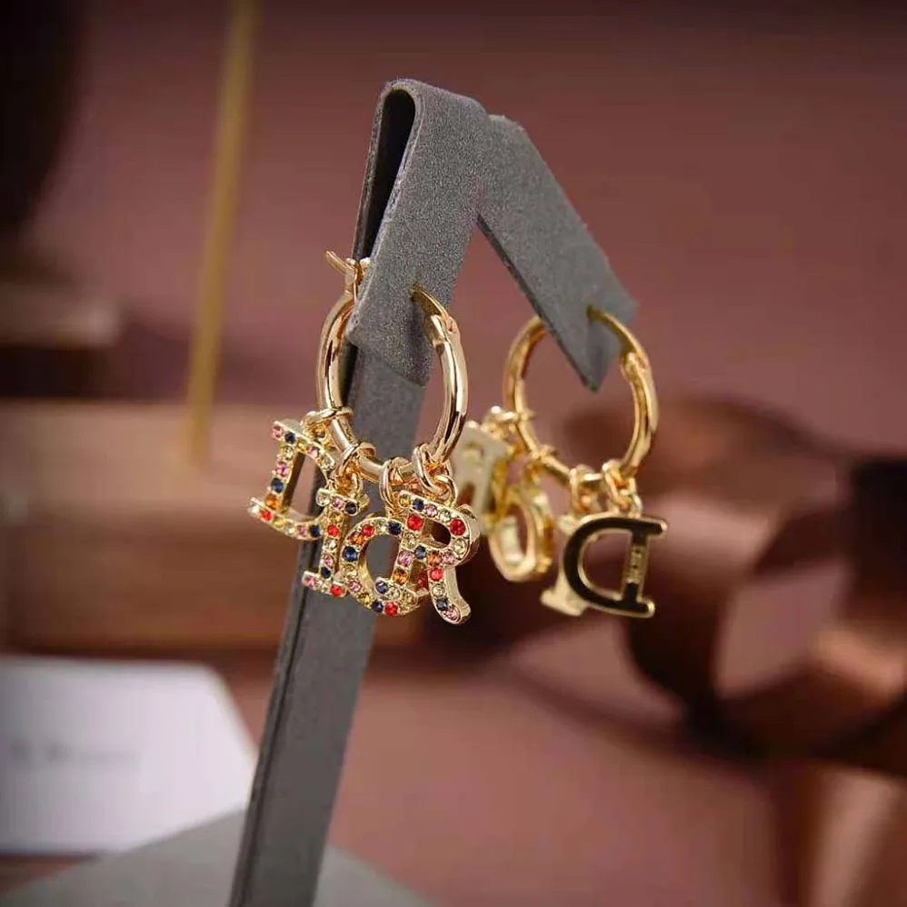 Dior Dio(r)evolution Earrings Gold-Finish Metal and Multicolor Crystals for Women
