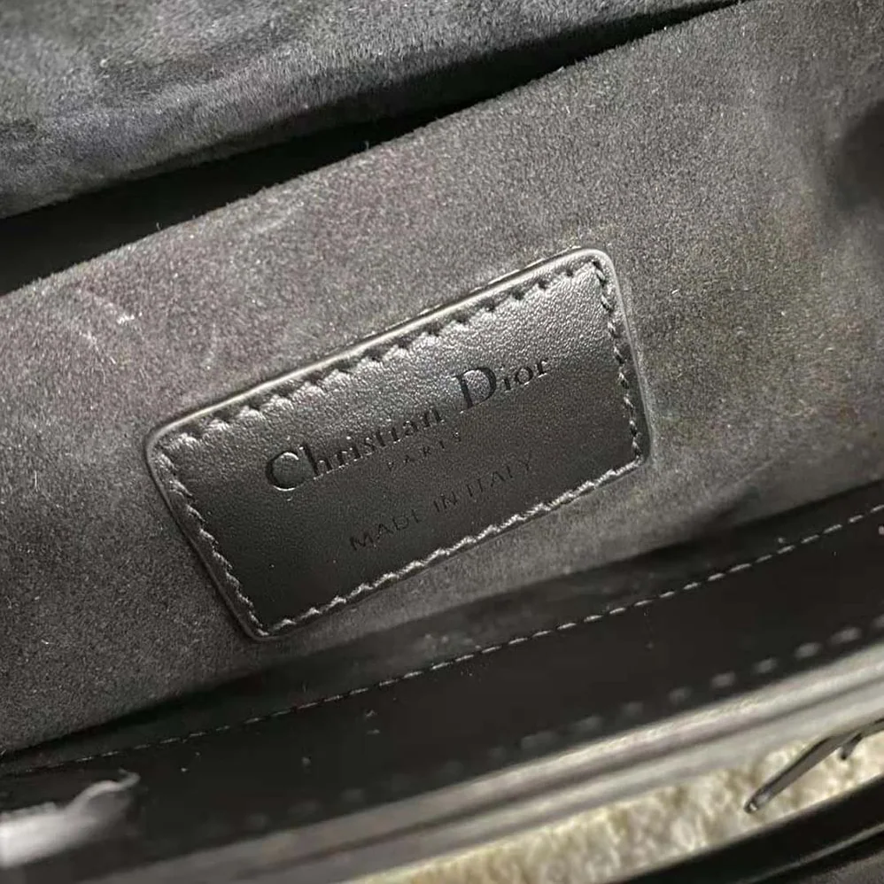 Dior Lady D-Joy Bag Black Cannage Calfskin with Diamond Motif for Women