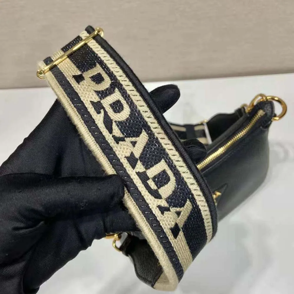 Prada Leather Shoulder Bag for Women in Black