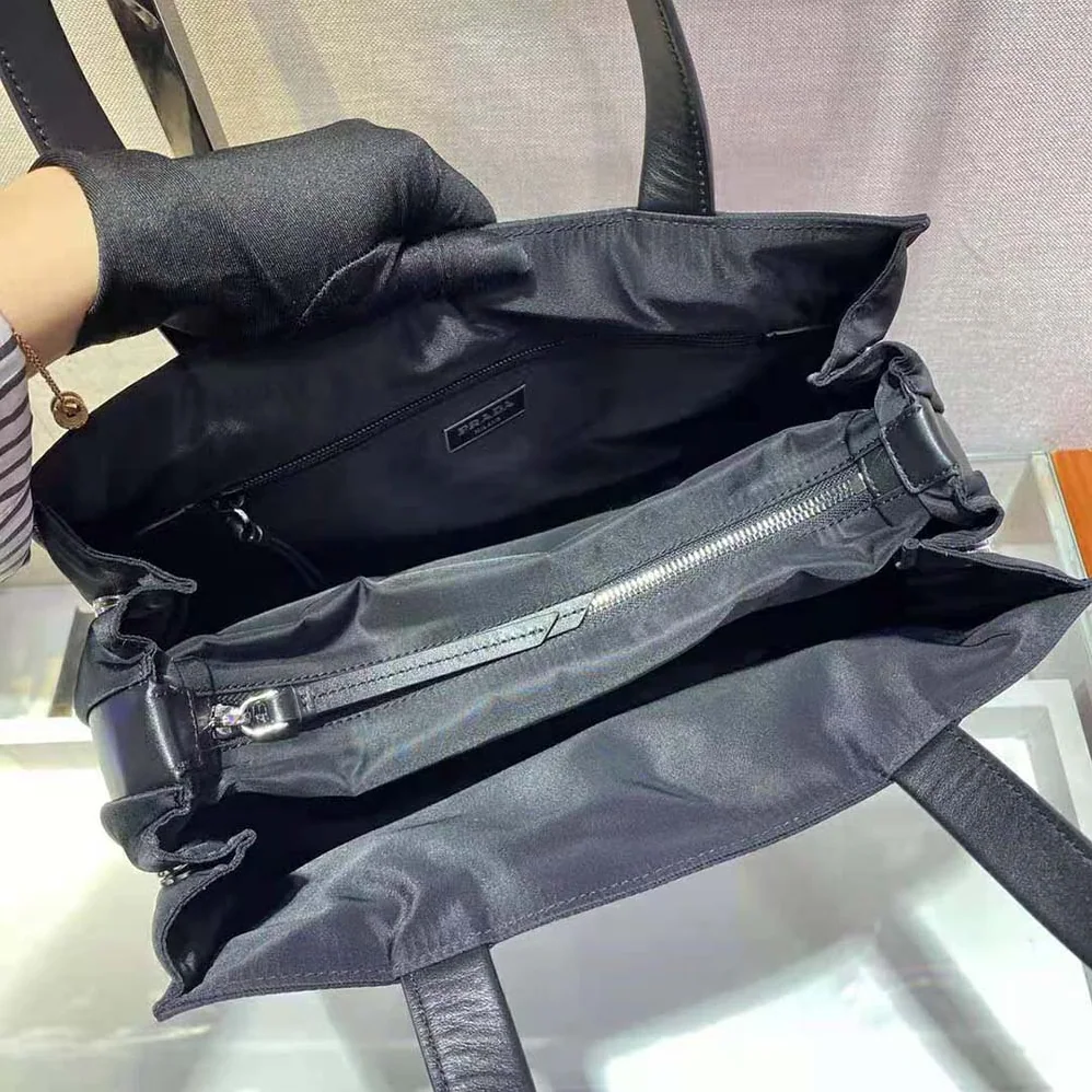 Prada Quilted Nylon Tote Bag for Women in Black Prada Quilted Nylon Tote Bag for Women in Black