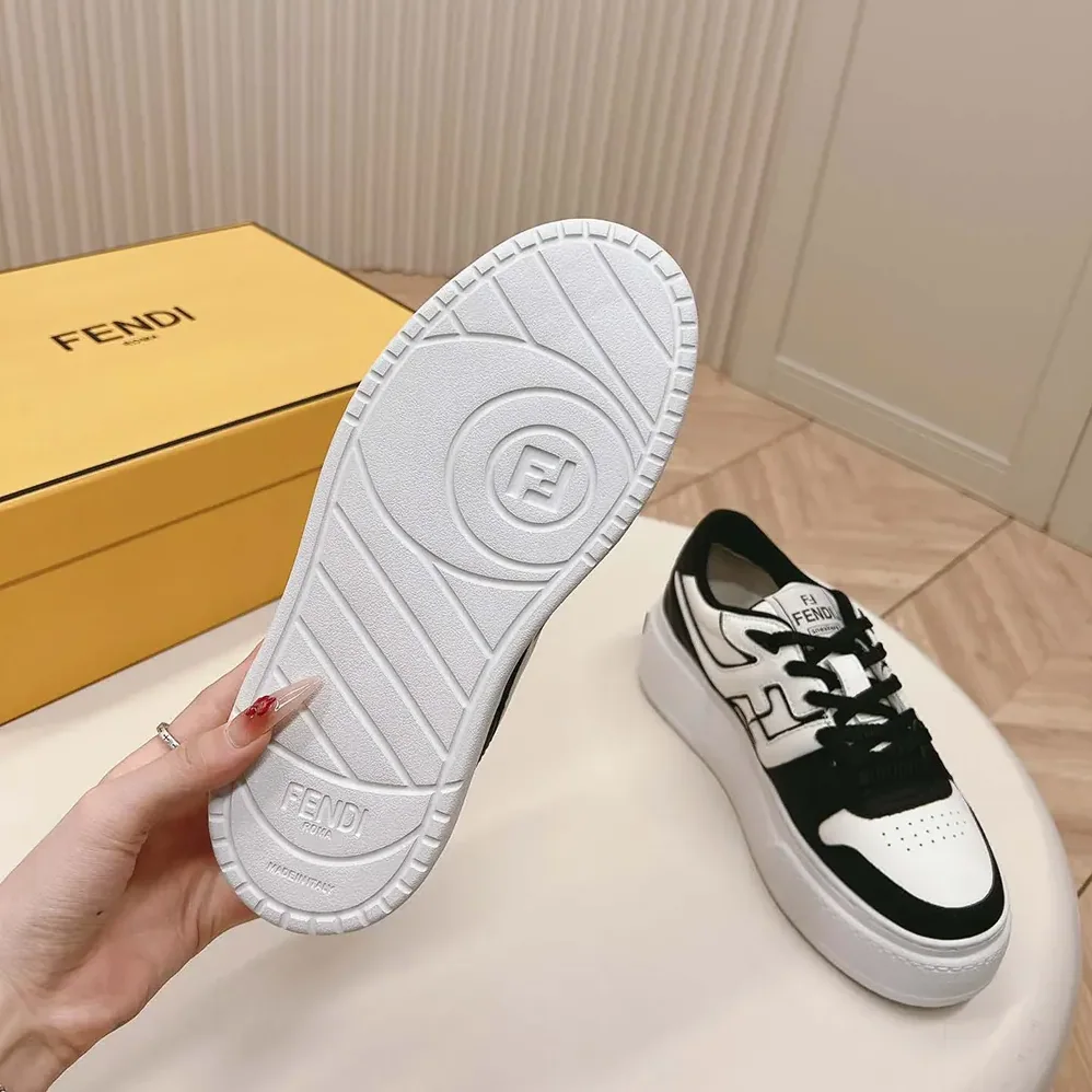 Fendi Fendi Match Black Leather Platform Low for Women in tops Fendi Fendi Match Black Leather Platform Low for Women in tops