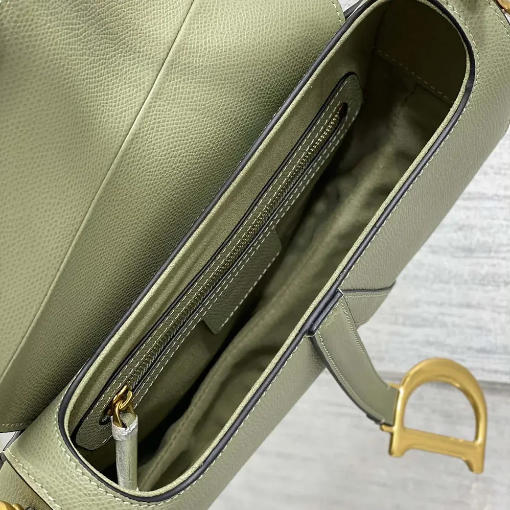 Dior Saddle Bag with Strap Cedar Green Grained Calfskin for Women Dior Saddle Bag with Strap Cedar Green Grained Calfskin for Women