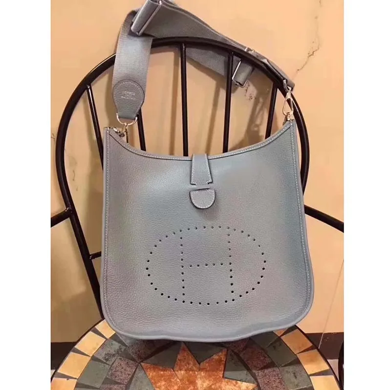 Hermes Evelyne III 33 Large Model Bag in Calfskin in Grey