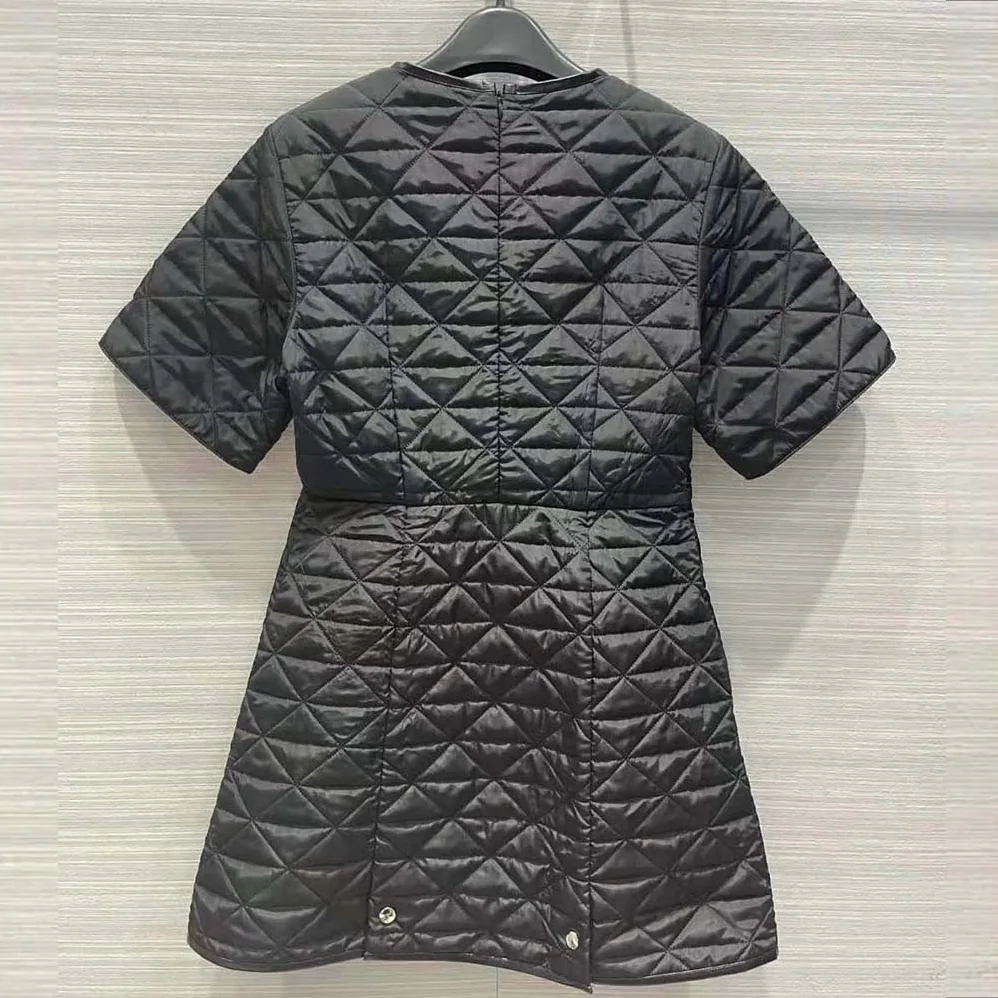 Prada Short-Sleeved Re-Nylon Dress for Women in Black Prada Short-Sleeved Re-Nylon Dress for Women in Black