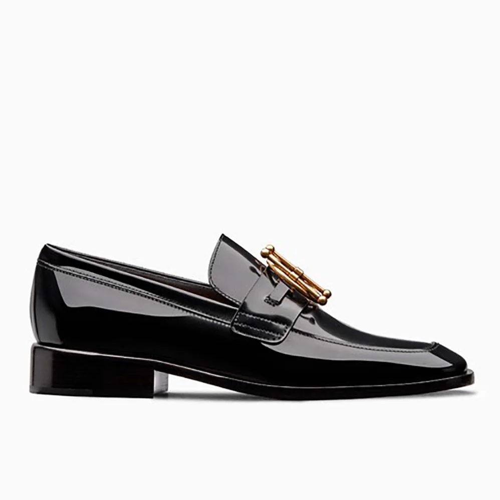 Dior “Diordirection” Loafer in Black Glazed Calfskin 20mm Heel for Women Dior “Diordirection” Loafer in Black Glazed Calfskin 20mm Heel for Women