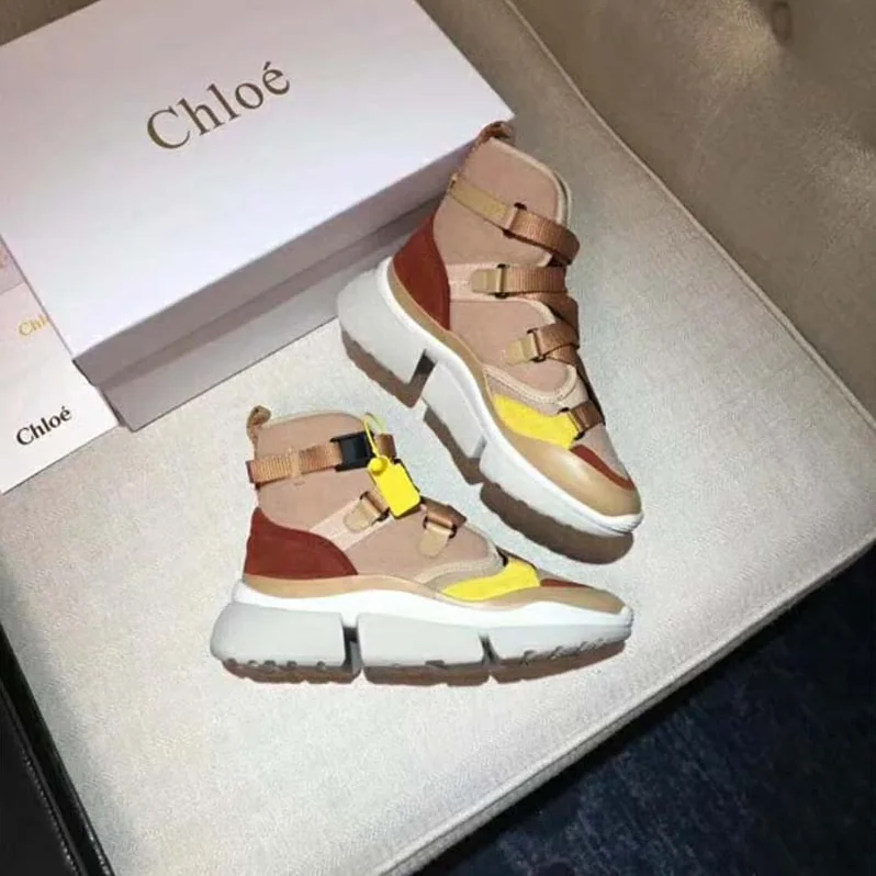 Chloe Shoes Sonnie High-Top Sneaker in Suede Calfskin & Mix of Materials for Women in Pink Chloe Shoes Sonnie High-Top Sneaker in Suede Calfskin & Mix of Materials for Women in Pink