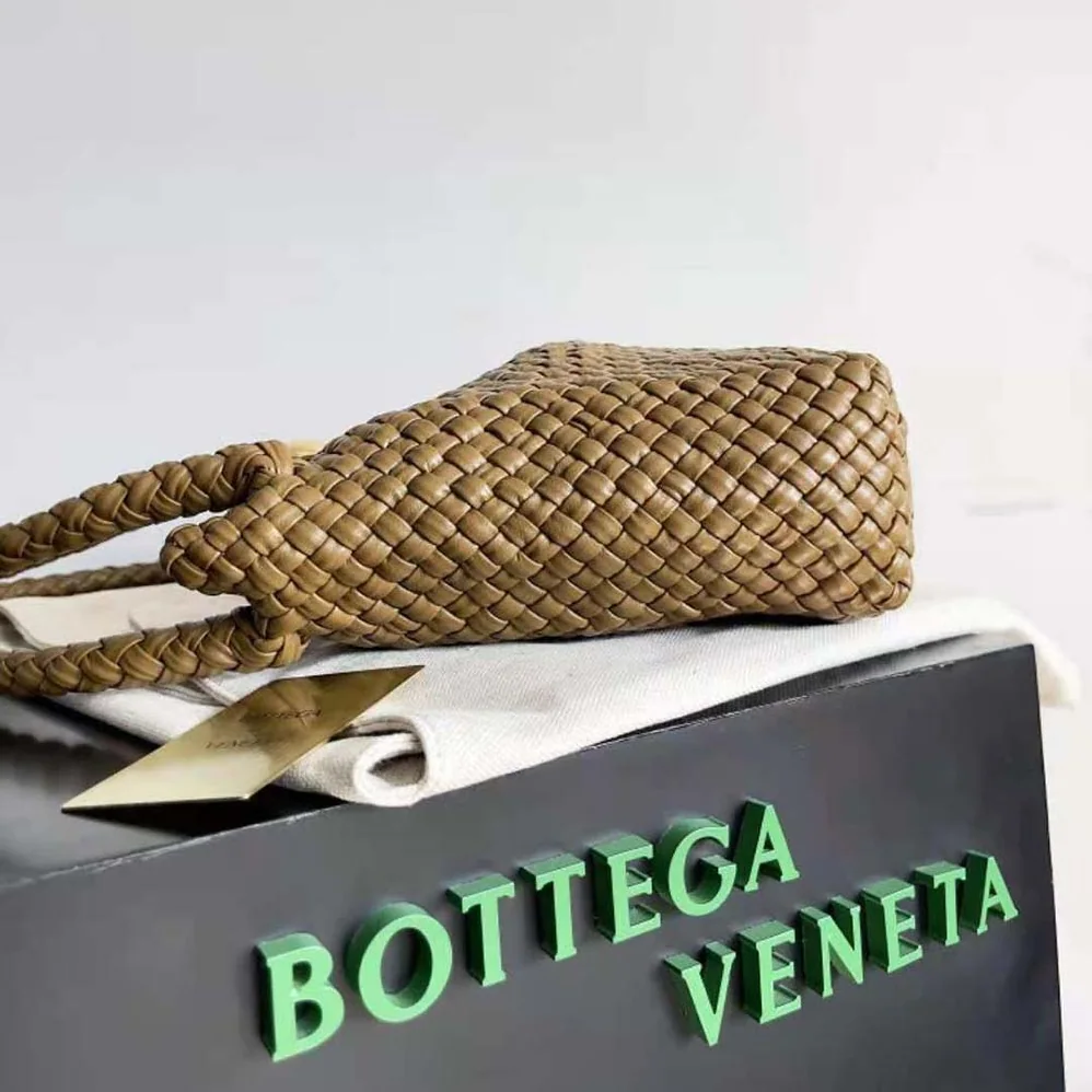 Bottega Veneta Tosca Shoulder Bag with Metallic Sphere Closure Woven for Women in Brown