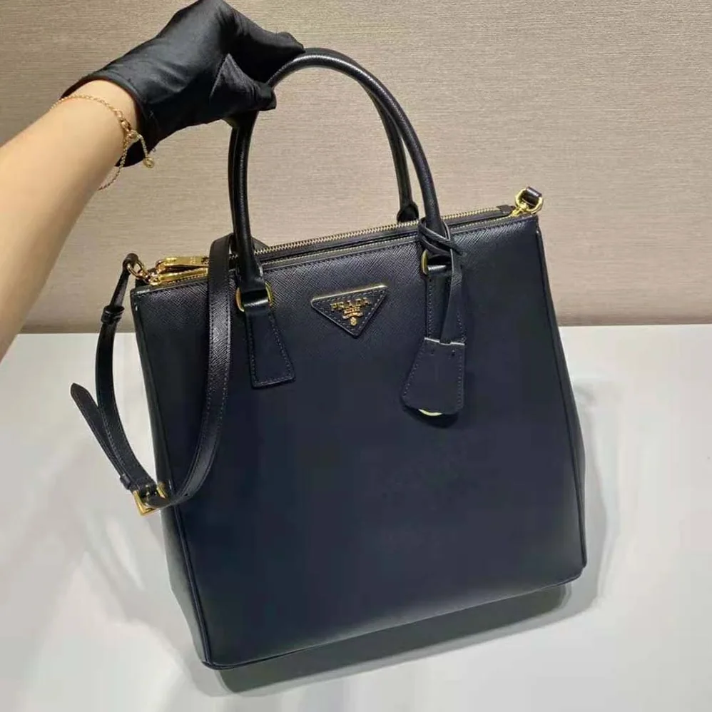 Prada Medium Prada Galleria Saffiano Leather Bag for Women in Black Prada Medium Prada Galleria Saffiano Leather Bag for Women in Black