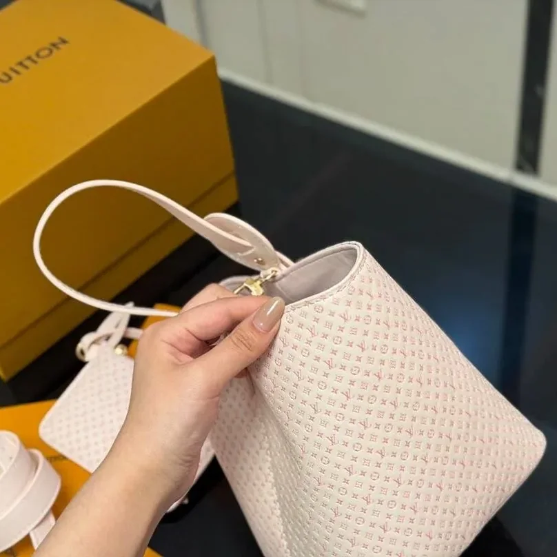 Louis Vuitton All In BB Bucket Shoulder Bag in Light Bliss Gold Hardware