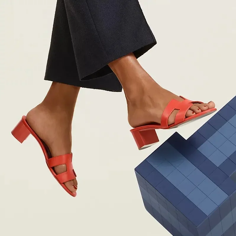 Hermes Oasis Sandals Orange Capucine 7K340