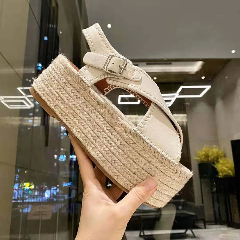 Chloe Lucinda Platform Espadrille in 6cm Heel Height for Women in White Chloe Lucinda Platform Espadrille in 6cm Heel Height for Women in White