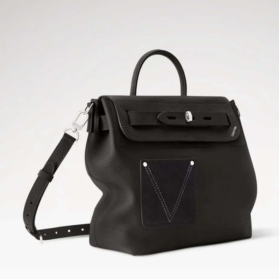 Louis Vuitton Steamer 30 Top Handle Bag in Black Silver Hardware