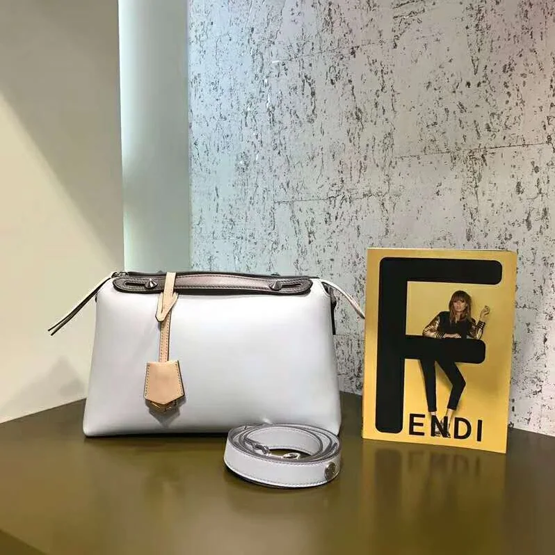 Fendi By the Way Regular Small Leather Boston Bag for Women in Aqua