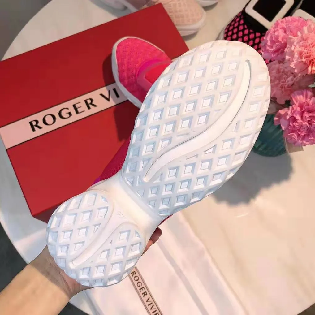 Roger Vivier Viv' Run Sneakers for Women in Rose
