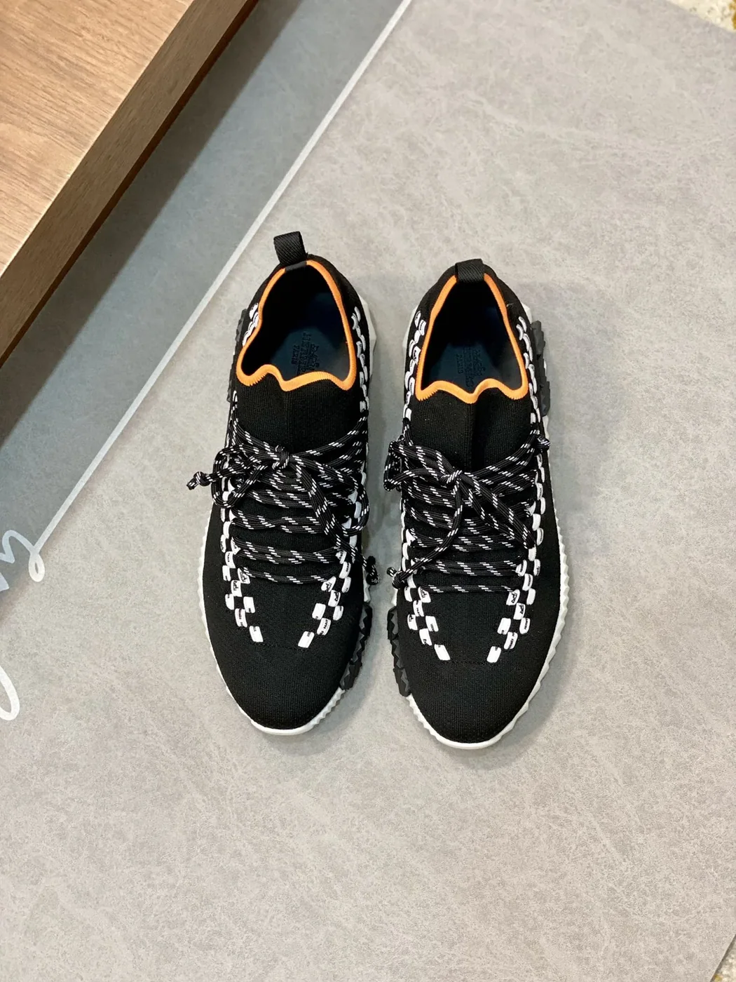 Hermes Sneakers Flex Black And Orange Hermes Sneakers Flex Black And Orange