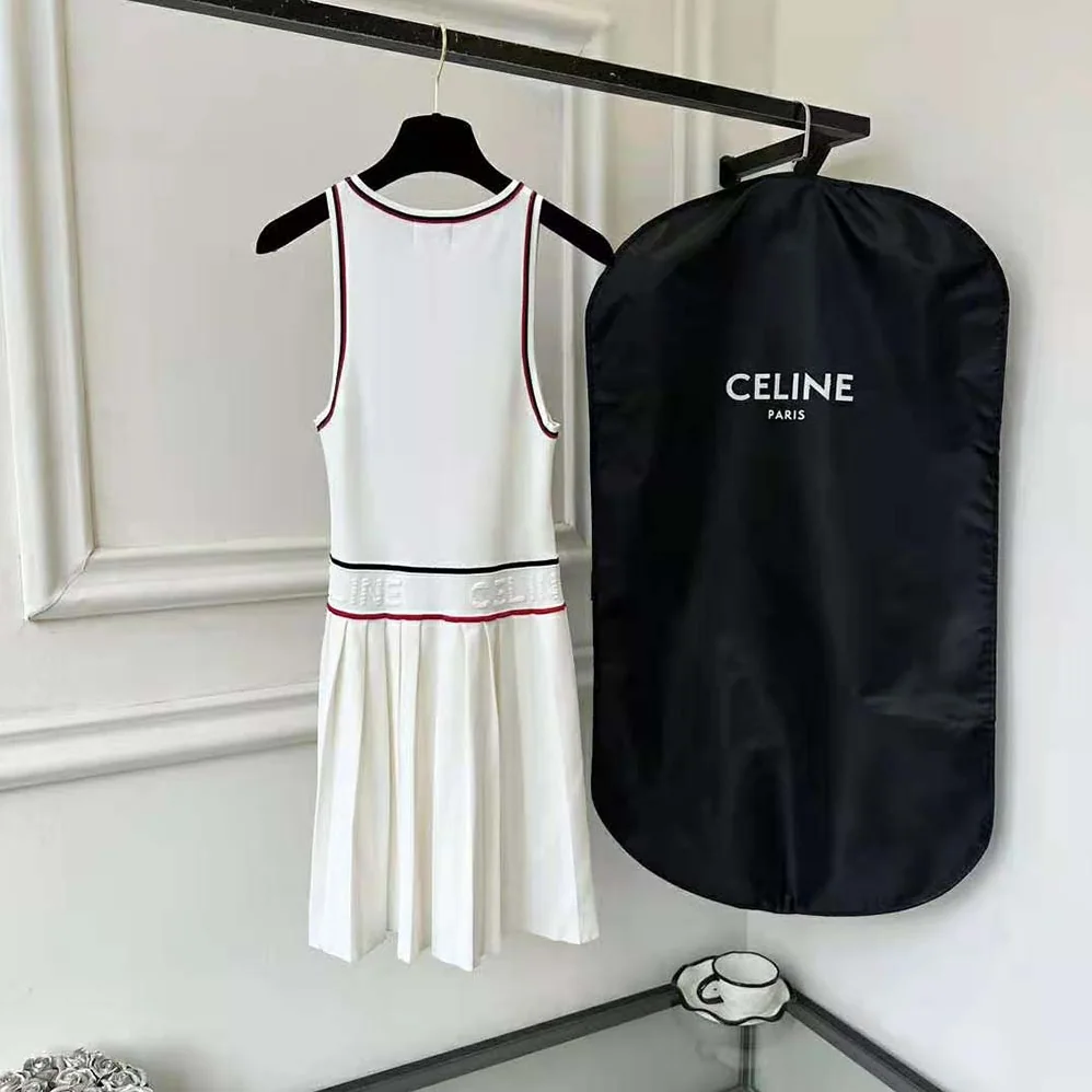 Celine Athletic Dress in Underpinning Viscose for Women in White Celine Athletic Dress in Underpinning Viscose for Women in White