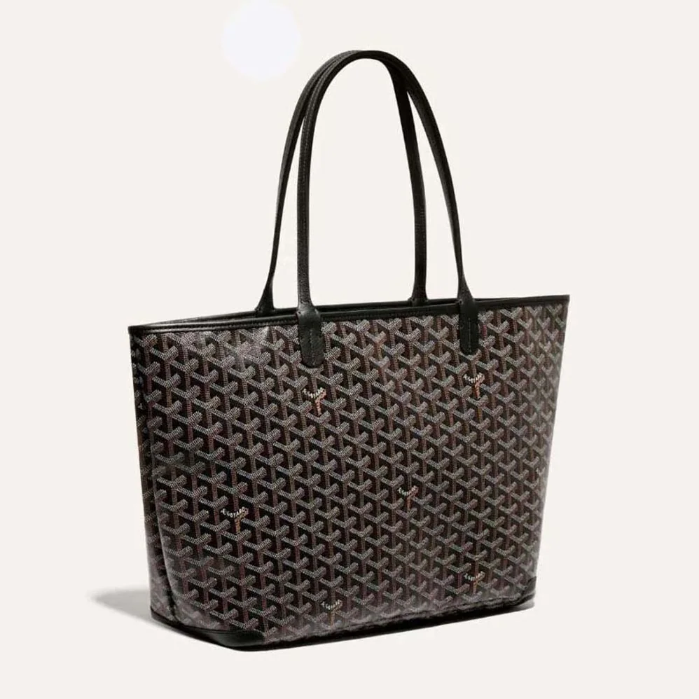 Goyard Sac Artois MM in Goyardine Canvas & Chevroches Calfskin for Women in Black