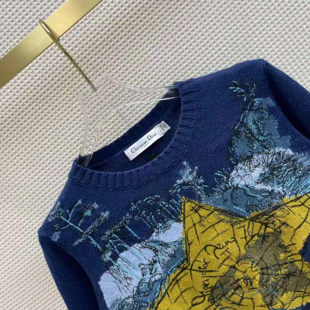 Dior Sweater Blue Dior Around The World Cashmere for Women