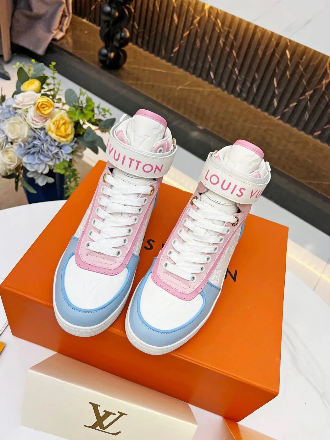 Louis Vuitton Boombox Sneaker Boots Pink for Women Louis Vuitton Boombox Sneaker Boots Pink for Women