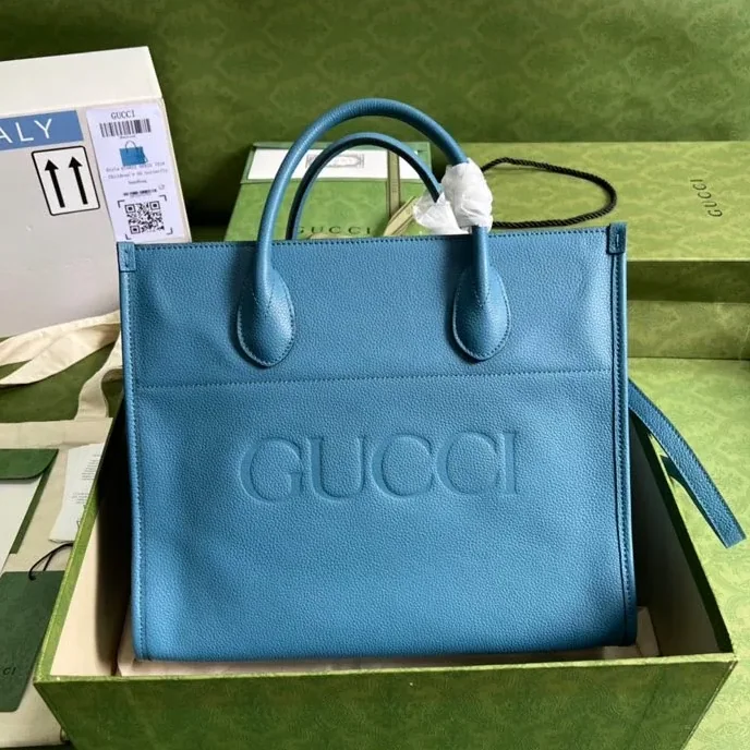 Gucci Small tote With Gucci Logo Blue / GG Gucci Small tote With Gucci Logo Blue / GG