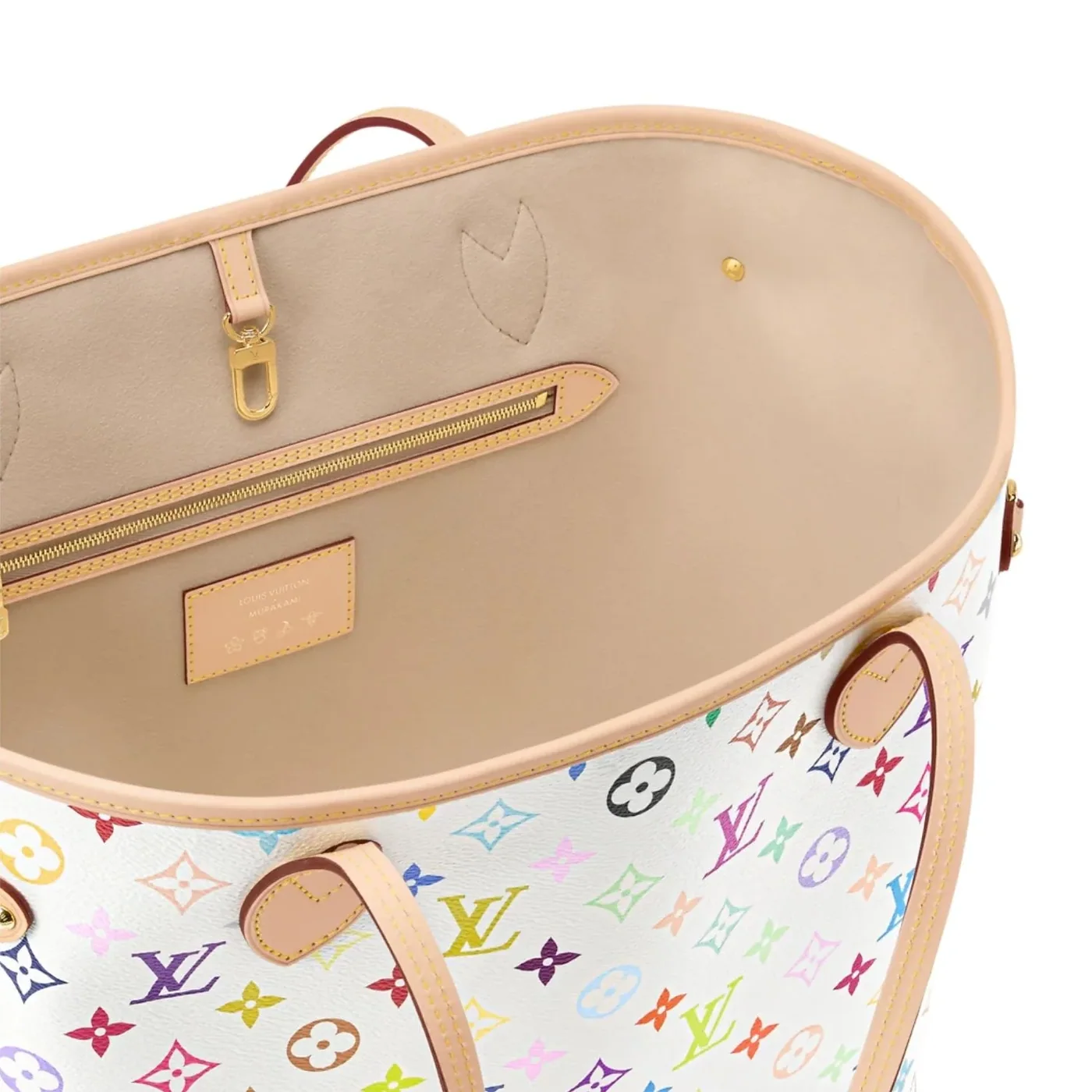 Louis Vuitton LV x TM Neverfull MM Tote Bag in Multicolor Gold Hardware