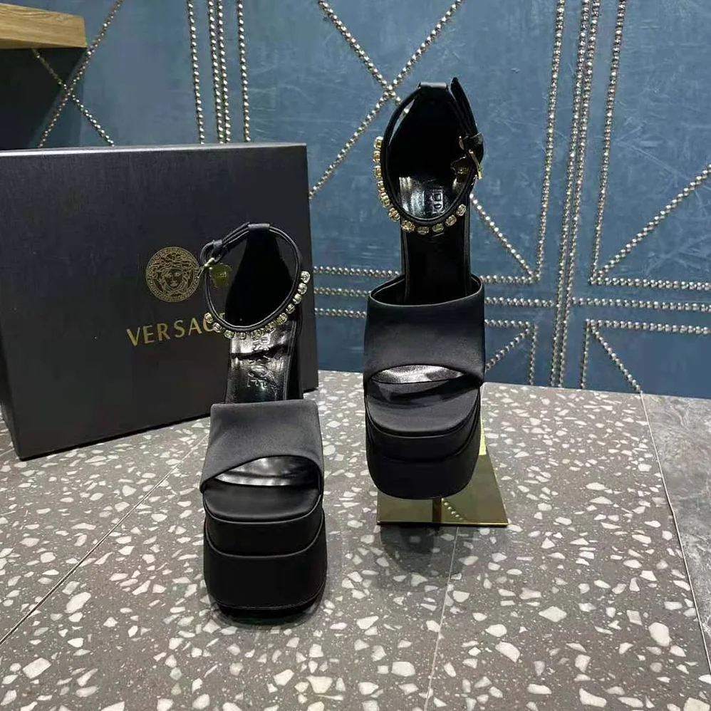 Versace Medusa Aevitas Platform Sandals for Women in Black