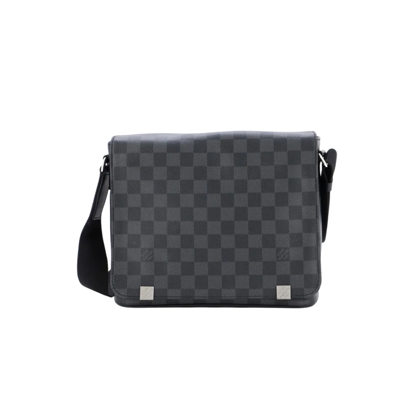 Louis Vuitton District PM Crossbody Bag / Damier Graphite Canvas Silver Hardware