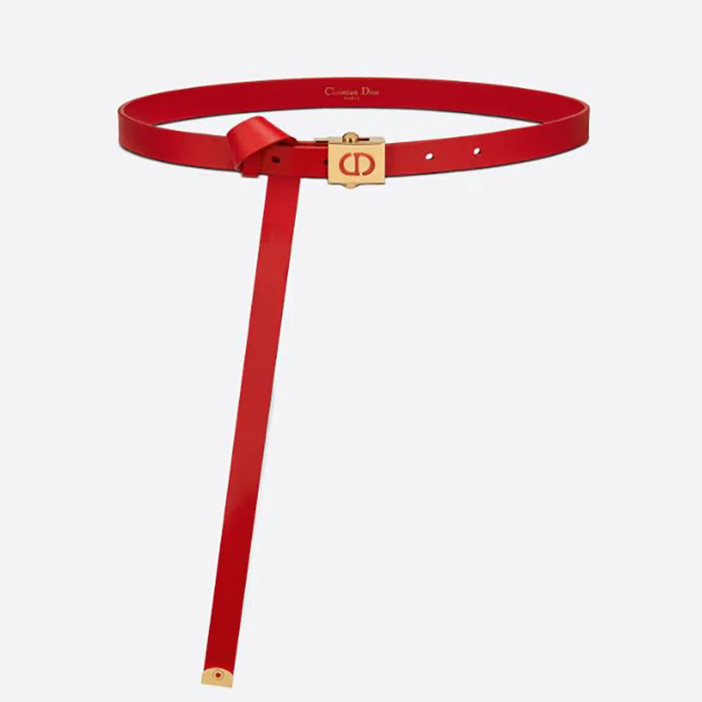 Dior Diorpolytechnique Belt Bright Red Smooth Calfskin 17 MM for Women