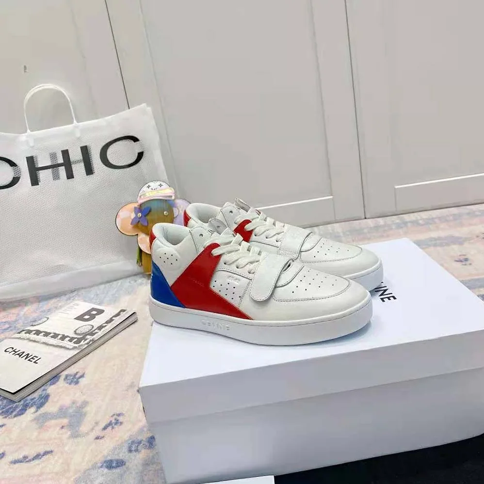 Celine CT-02 Mid Sneaker with Scratch in Calfskin for Men in Red