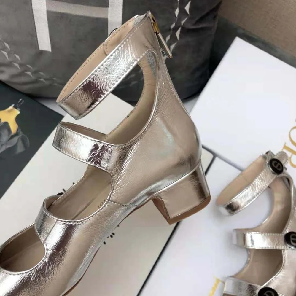 Dior D-Doll Pump Silver for Women in Tone Shiny Laminated Calfskin Dior D-Doll Pump Silver for Women in Tone Shiny Laminated Calfskin