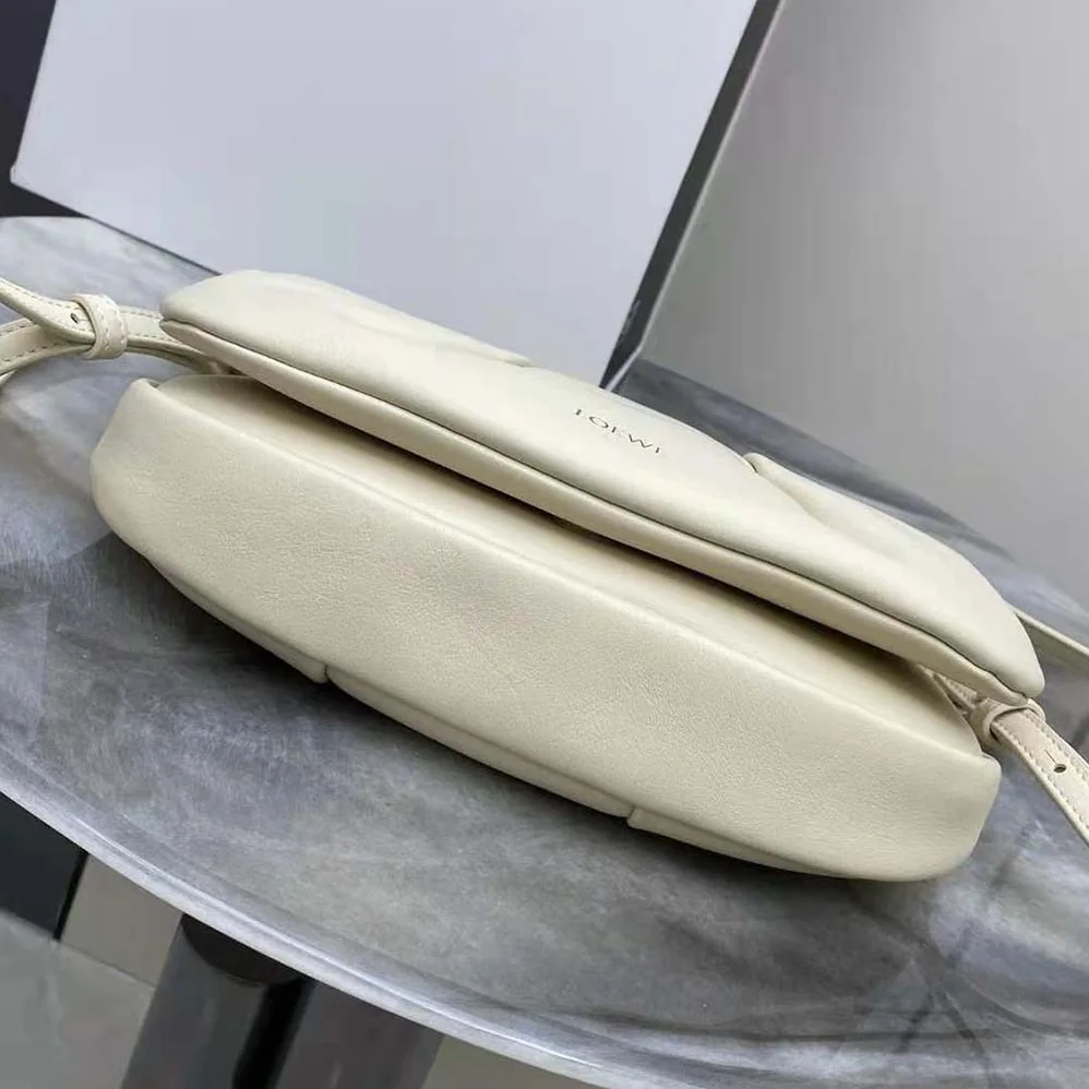 Loewe Paseo Satchel in Shiny Nappa Calfskin for Women in White