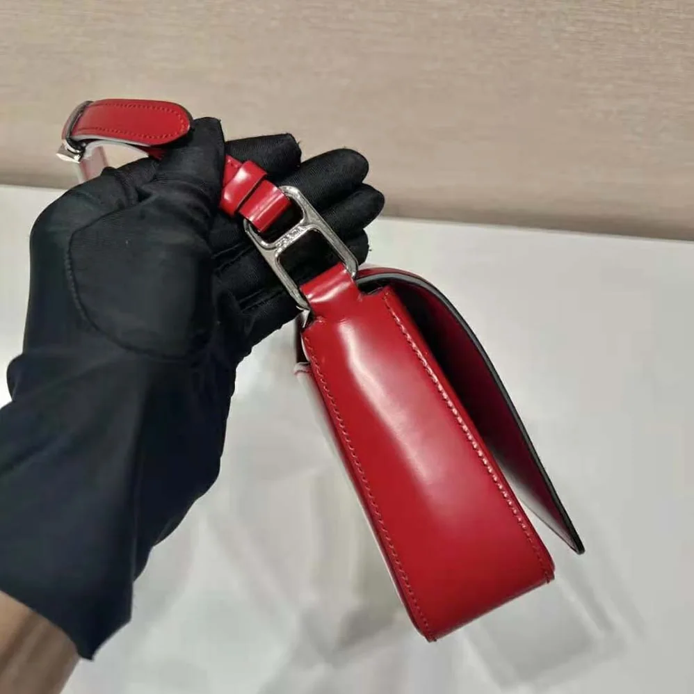 Prada Brushed Leather Prada Femme Bag for Women in Red Prada Brushed Leather Prada Femme Bag for Women in Red