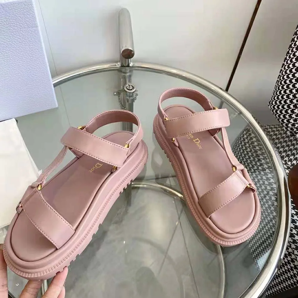 Dior D-Wave Sandal Powder Pink Lambskin for Women Dior D-Wave Sandal Powder Pink Lambskin for Women
