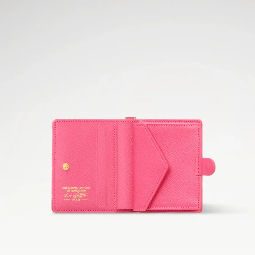 Louis Vuitton LV Charms Pocket Wallet Monogram Origine Rose Ruban /