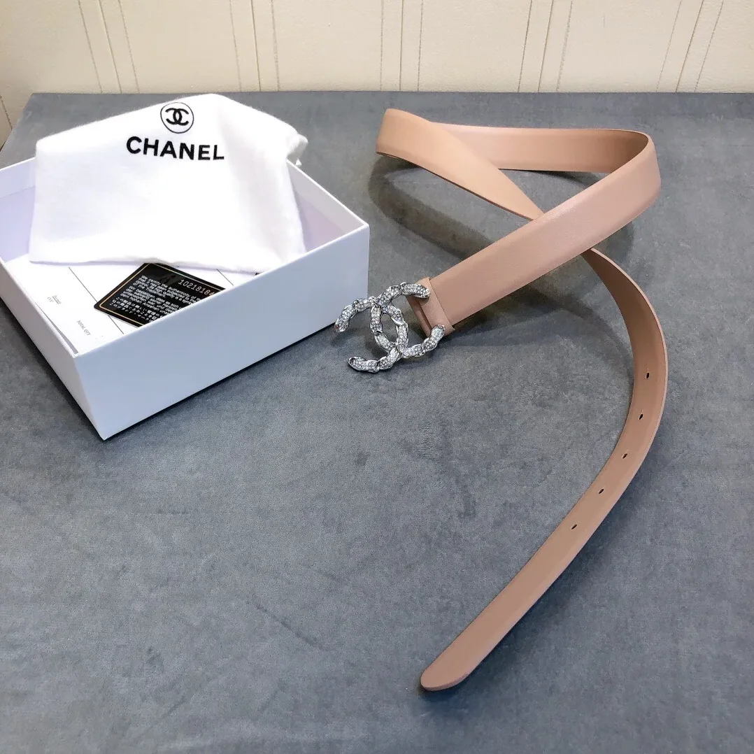 Chanel Belt With Double C Buckle Beige for Women