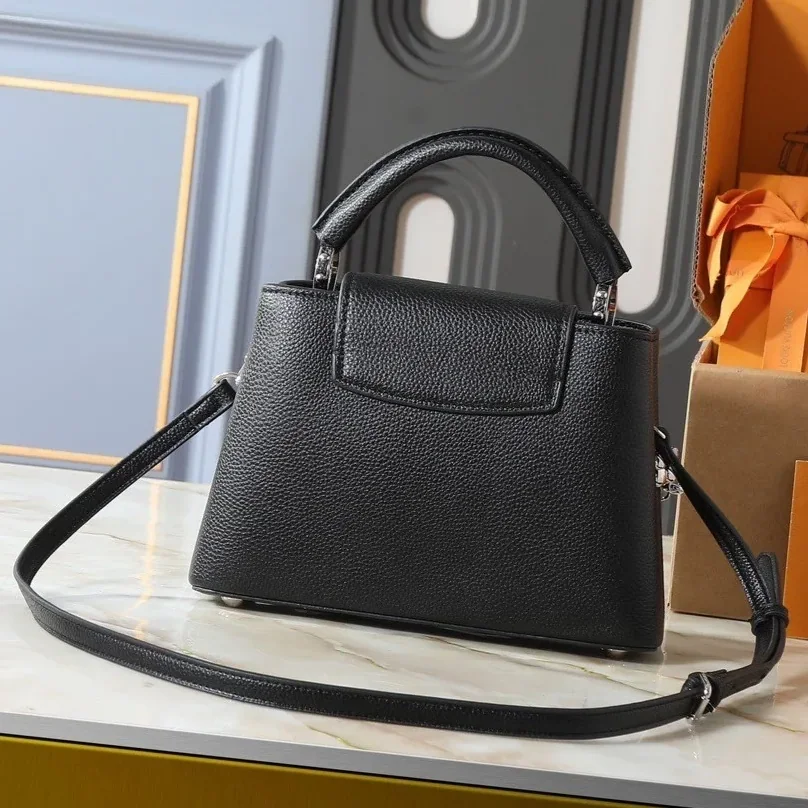 Louis Vuitton Capucines BB Top Handle Bag in Black Silver/ Gold Hardware