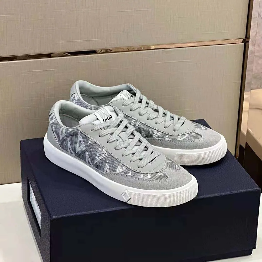 Dior B101 Sneaker Dior Gray CD Diamond Canvas Smooth Calfskin and Nubuck for Men Dior B101 Sneaker Dior Gray CD Diamond Canvas Smooth Calfskin and Nubuck for Men