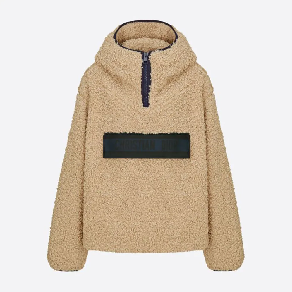 Dior Hooded Anorak Ecru Fleece for Women Dior Hooded Anorak Ecru Fleece for Women