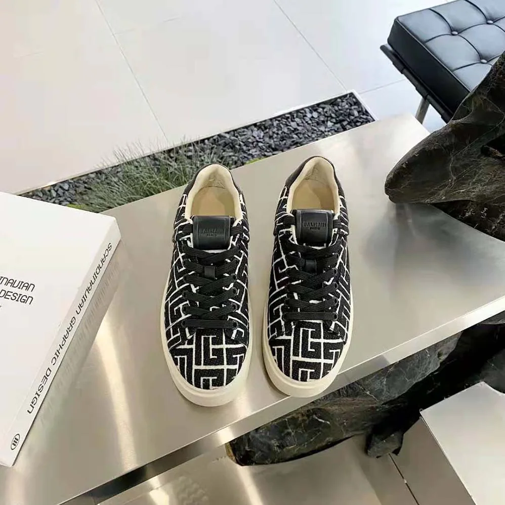Balmain B-Court Trainers with Jacquard Monogram for Unisex