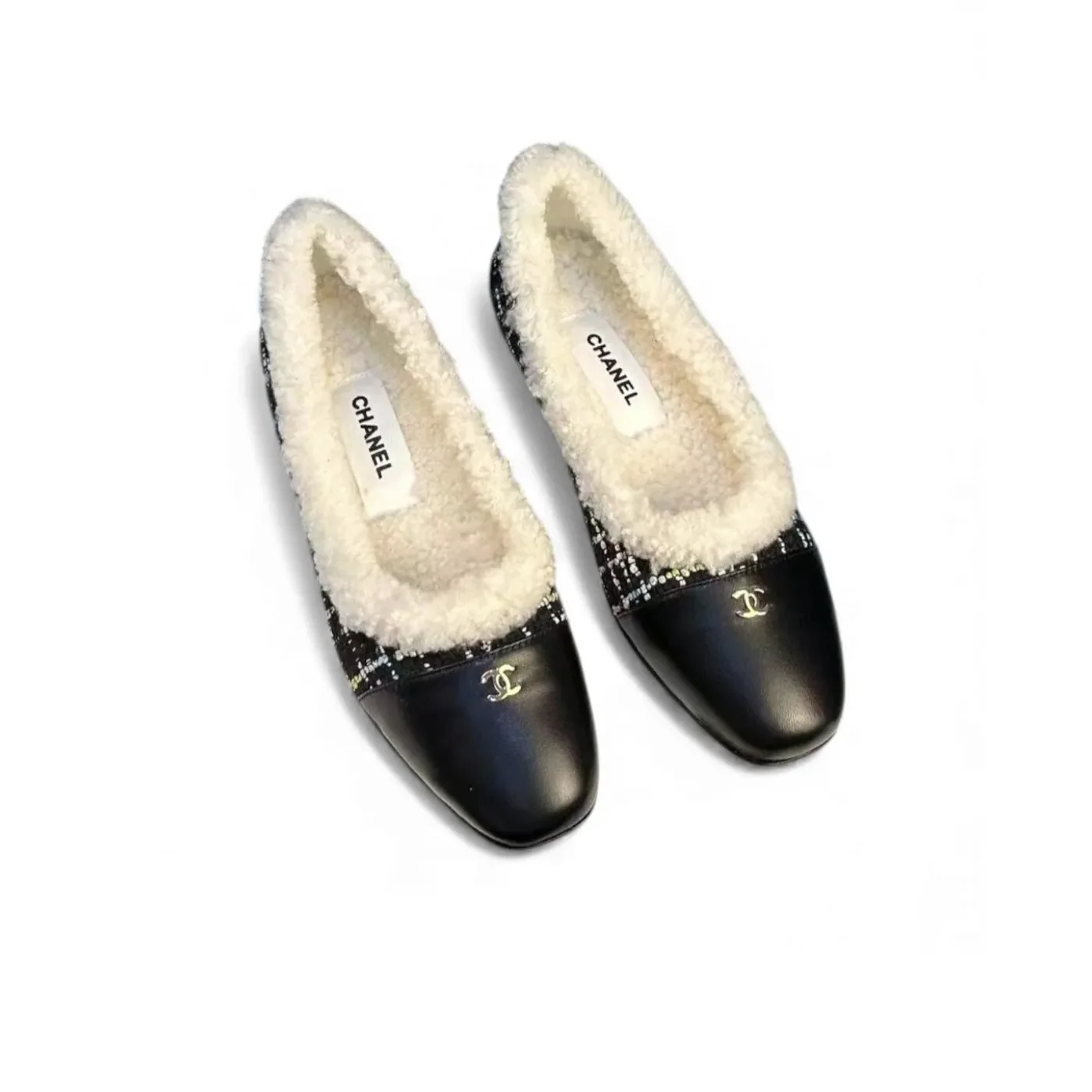 Chanel Shearling Ballet Flats Black Chanel Shearling Ballet Flats Black