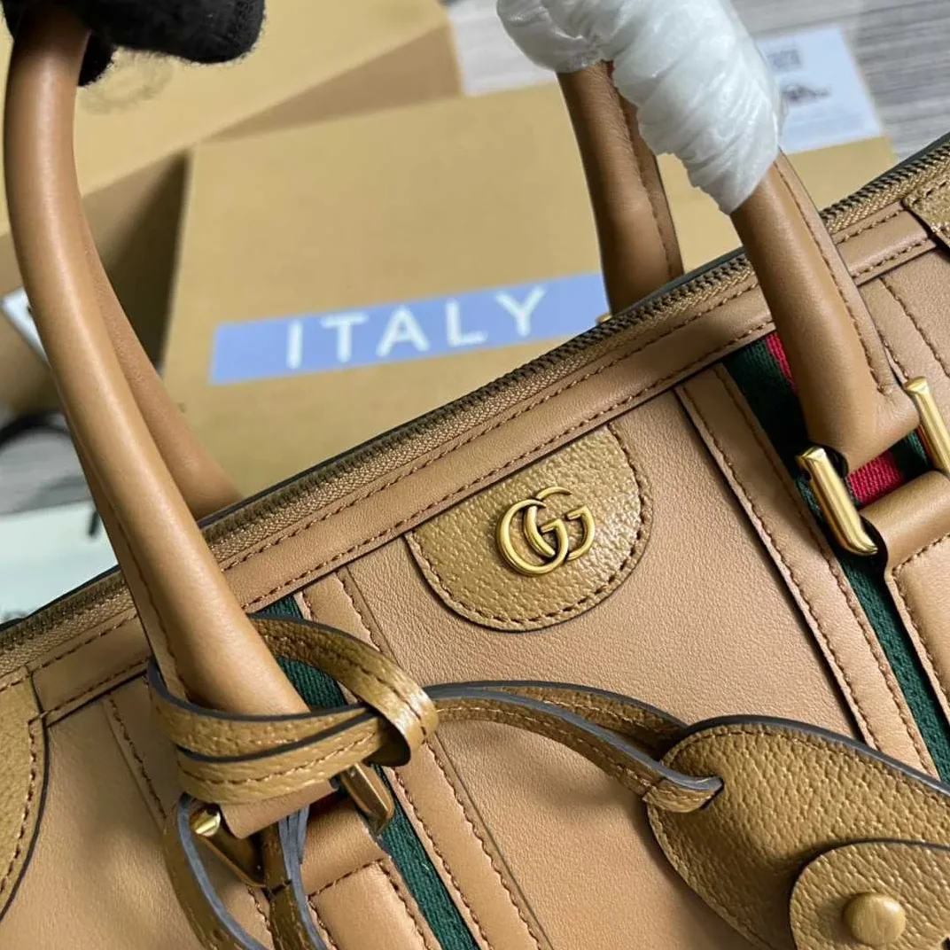 Gucci Double G-Detailed Smooth Medium Handbag Brown / Gucci Double G-Detailed Smooth Medium Handbag Brown /